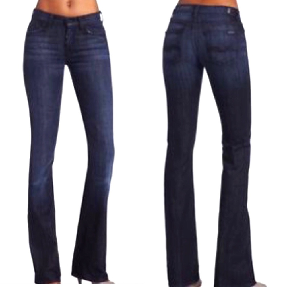 7FAM Dark Wash High Wast Bootcut Jeans 26